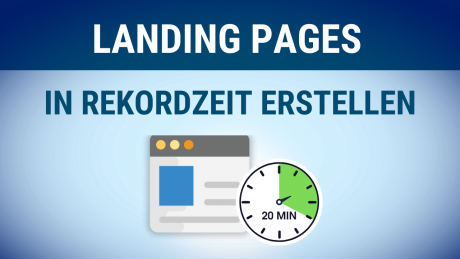 Symbol Landing Page und Uhr mit 20 Minuten angezei