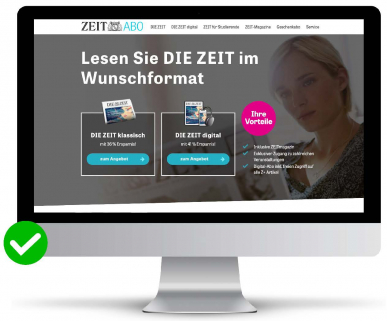 Beispiel Google Ads Landing-Page