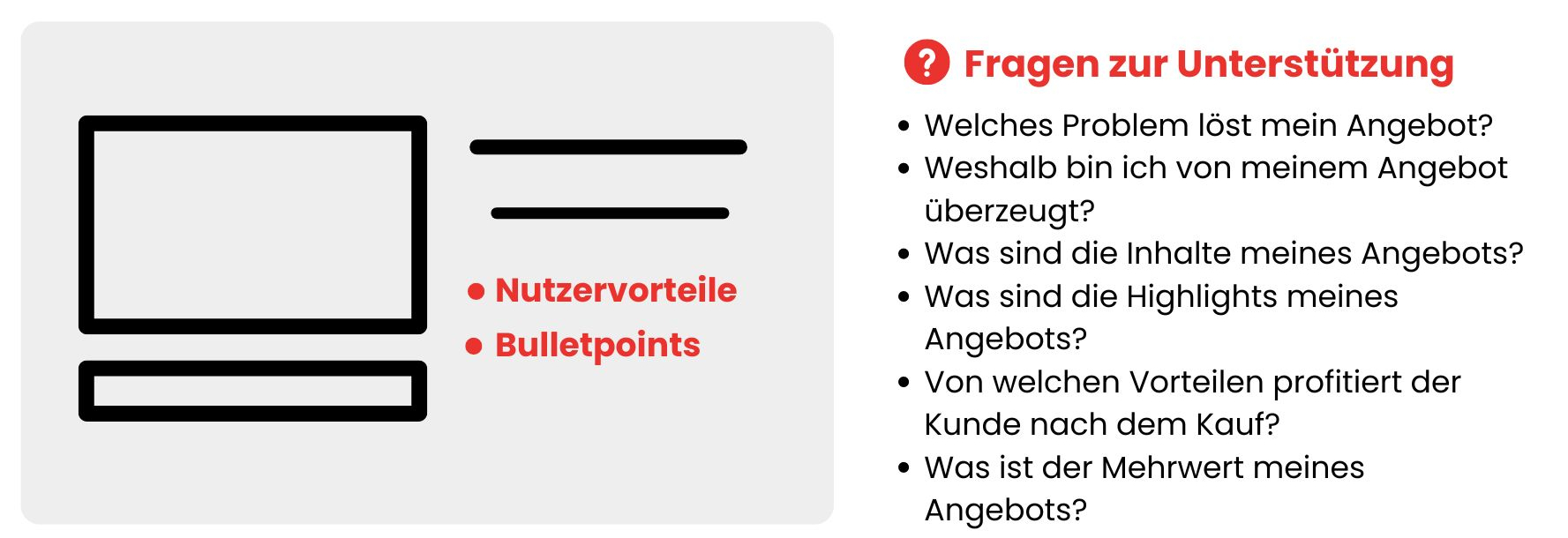 Schreibtipps Bulletpoints auf der Landing Page