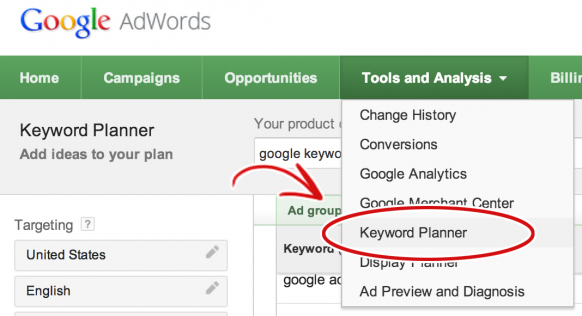 New Google Keyword Planner Tool